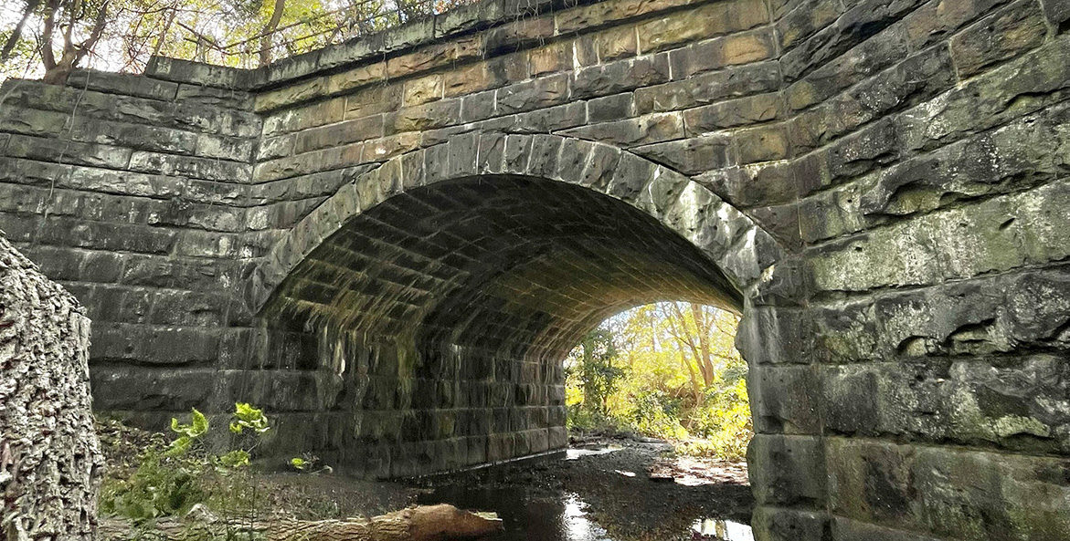 Stone bridge over a stream.